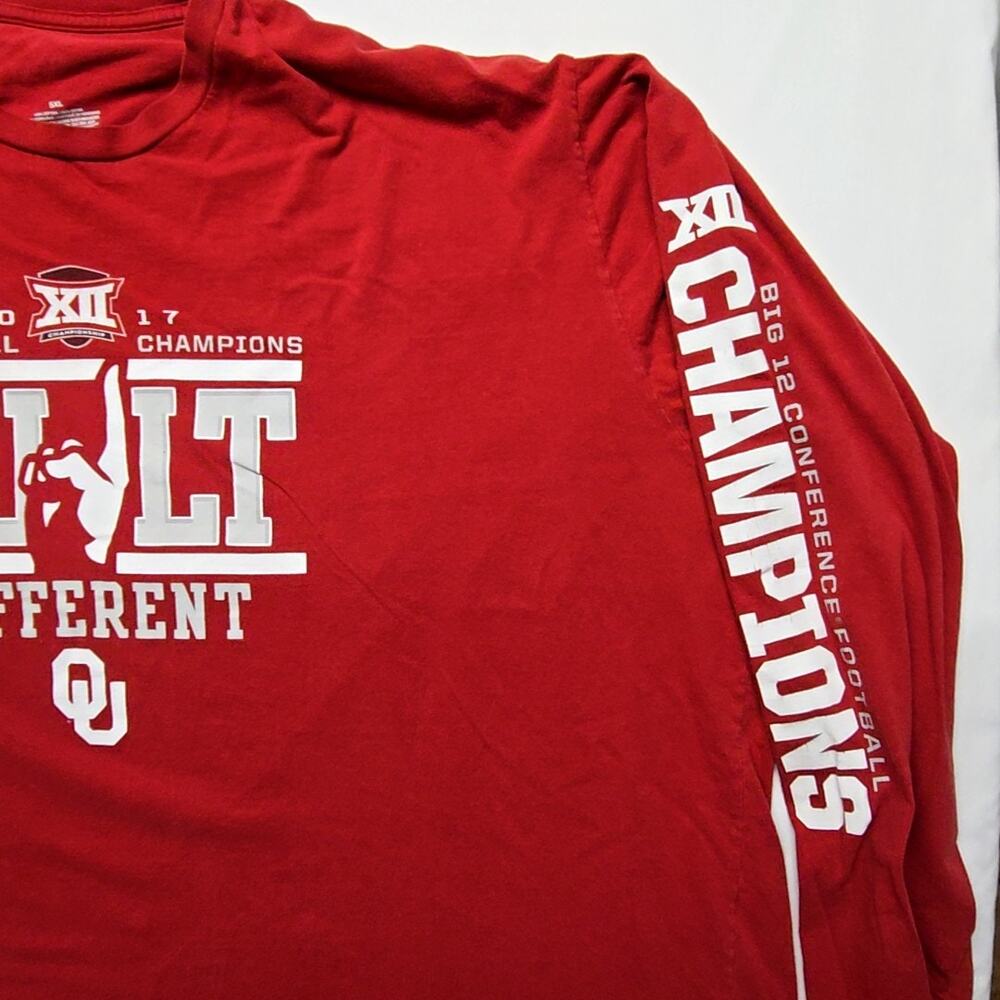 OU Football Champions Built Different 5XL Red Sooners Long Sleeve Shirt 2017 - Picture 3 of 10
